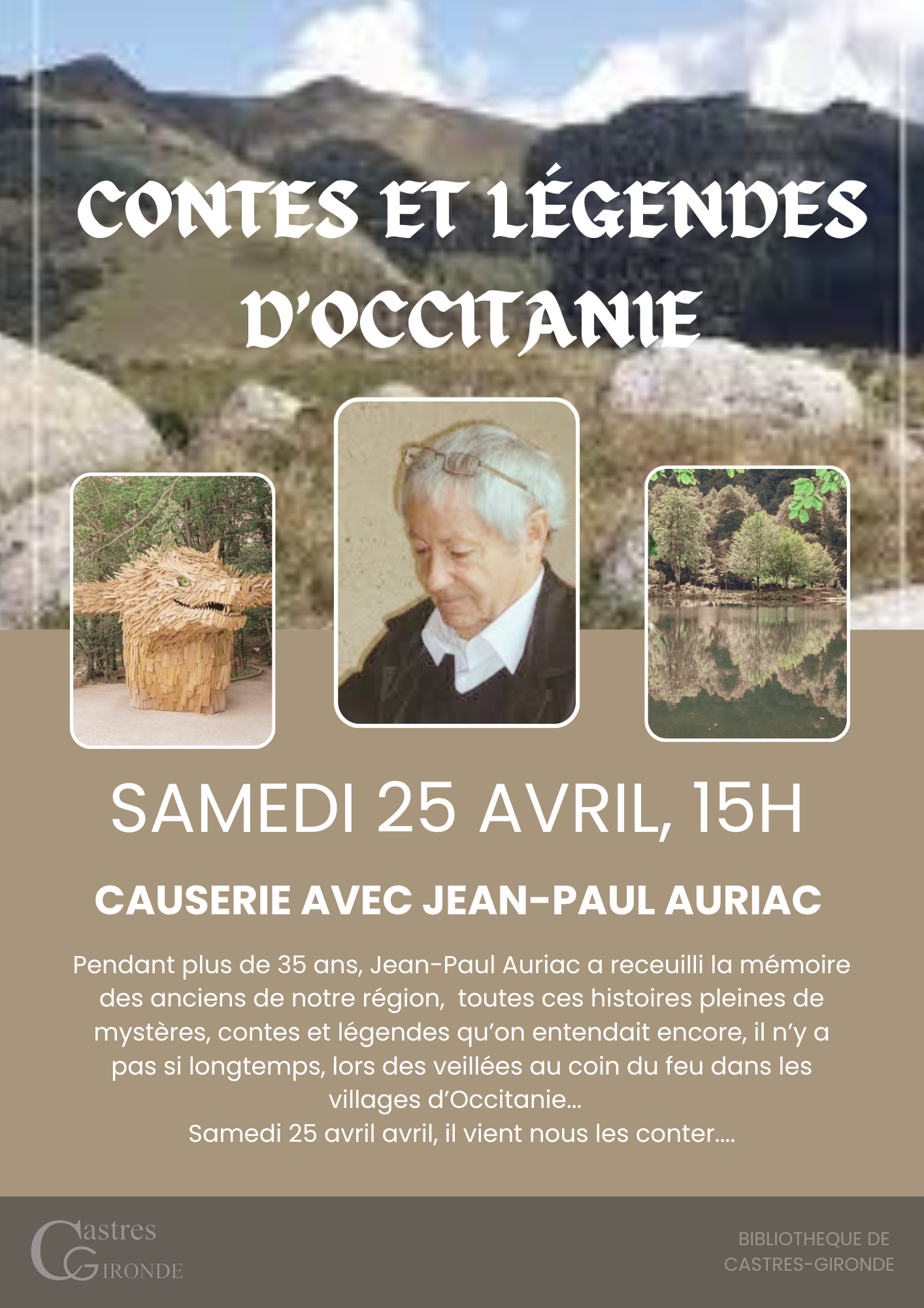 contes et légendes d'occitanie. Causerie avec jean paul Auriac