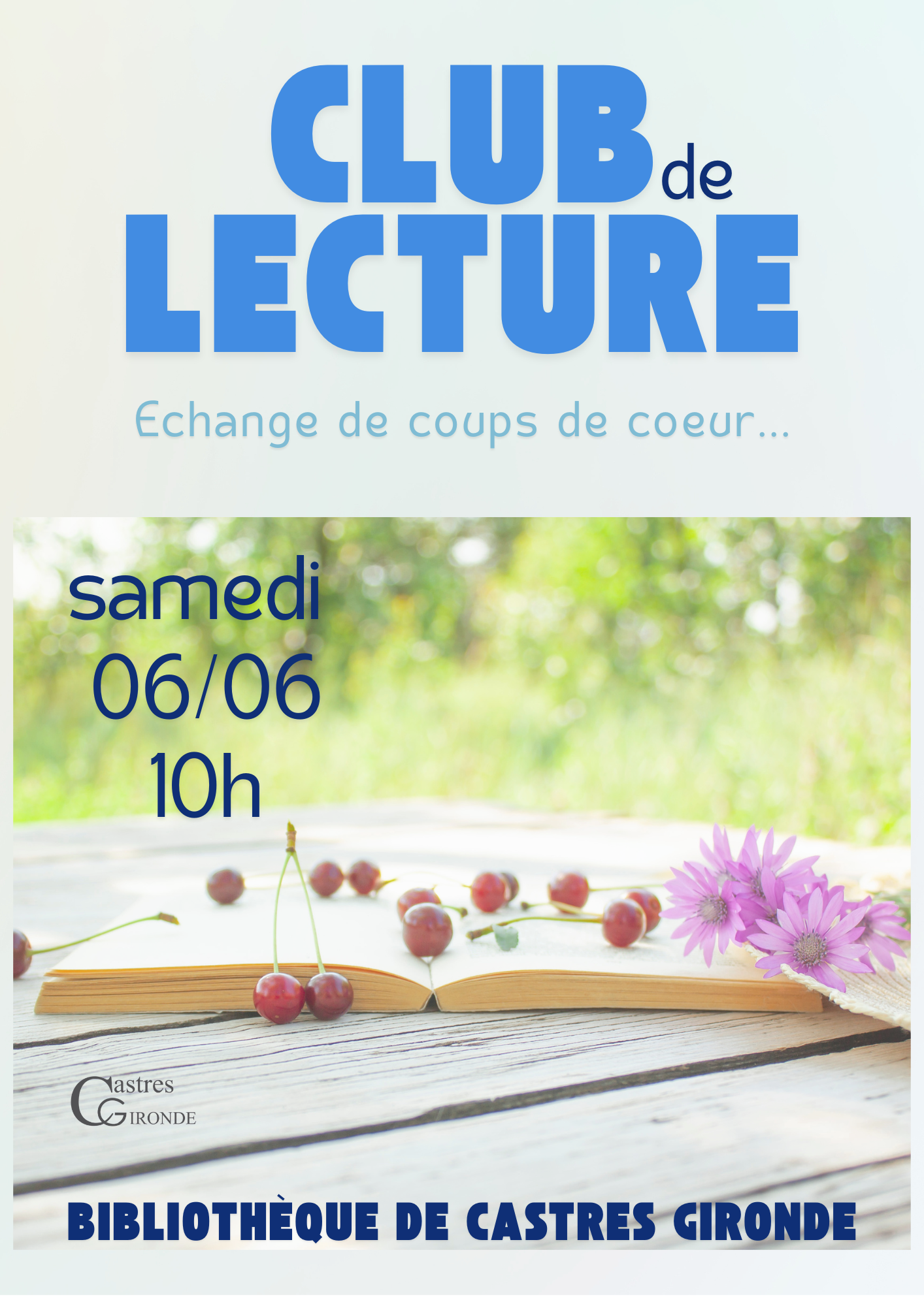 Club de lecture bibliotheque de castres gironde